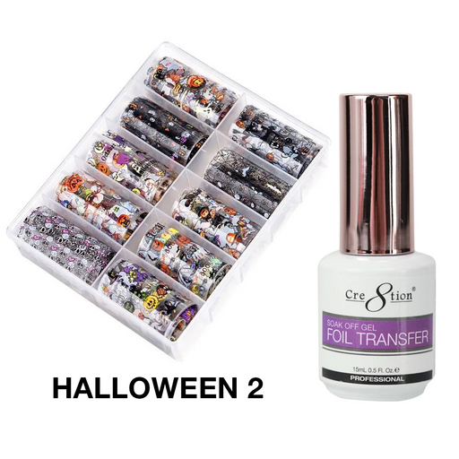 Cre8tion Nail Art Transfer Foil, Halloween Collection, #02, 10 Designs/set, 1101-1089 OK0926MD
