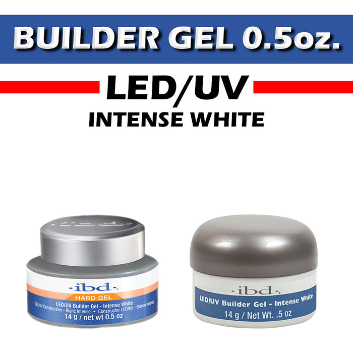 IBD Hard Gel LED/UV, Builder Gel, INTENSE WHITE, (JAR) 0.5oz (Pk: 36 pcs/case)