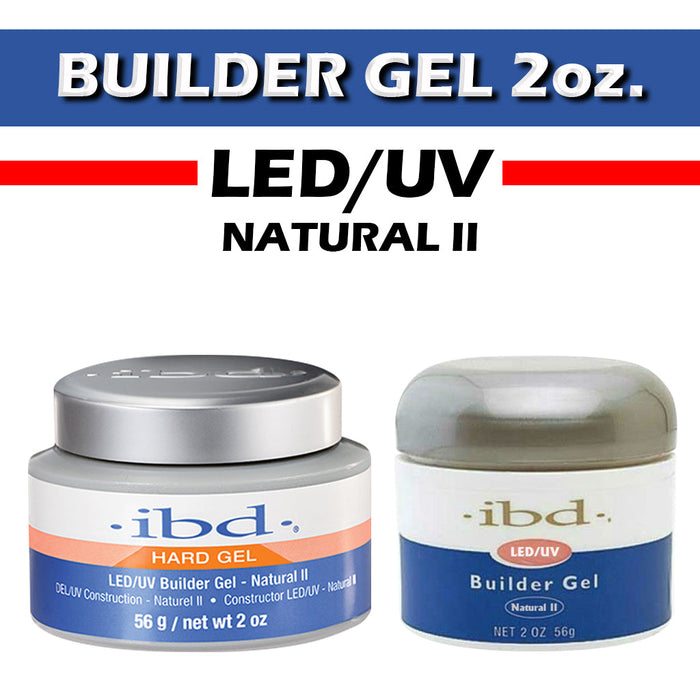 IBD Hard Gel LED/UV, Builder Gel, NATURAL II, (JAR) 2oz (Pk: 72 pcs/case)