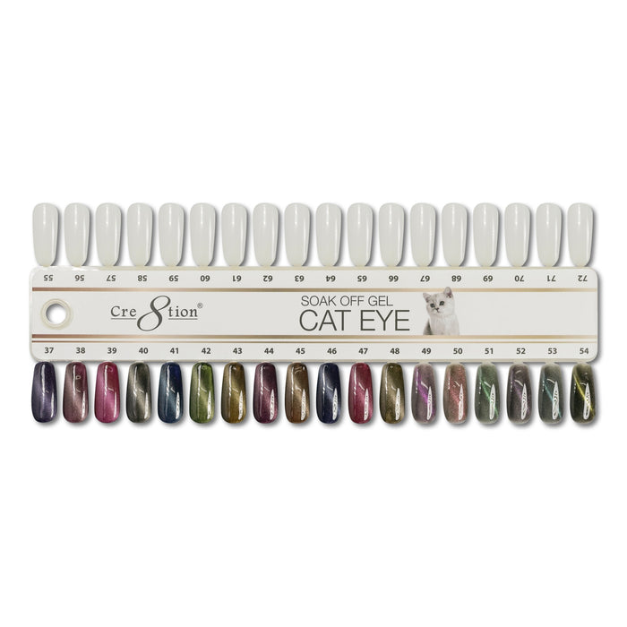 Cre8tion Cat Eye Gel Collection, Sample Tips #02 (From 037 To 054)