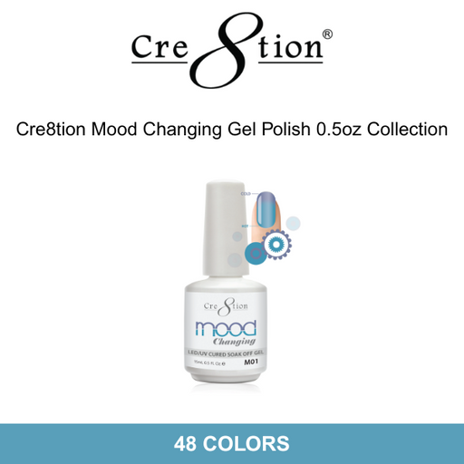 Cre8tion Mood Changing Gel Polish 0.5oz (48 colors) Collection 000