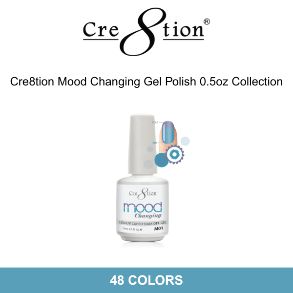 Cre8tion Mood Changing Gel Polish 0.5oz (48 colors) Collection 000