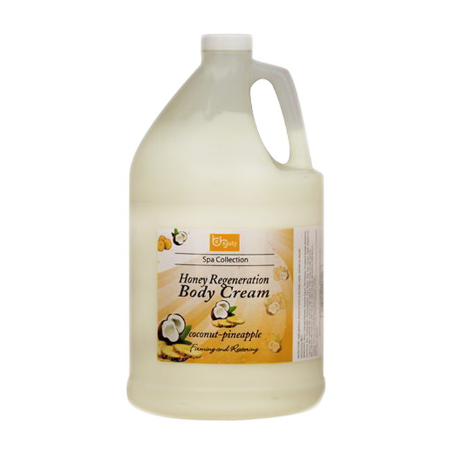 Be Beauty Spa Collection, Honey Regeneration Body Cream, Coconut & Pineapple, 1 Gallon, CLOT010G1