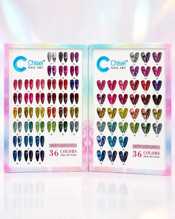 Chisel Lagoon Lazer Cat Eye Gel 0.5oz, KIT (36 Colors)