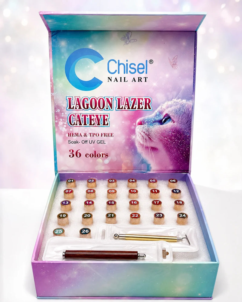 Chisel Lagoon Lazer Cat Eye Gel 0.5oz, KIT (36 Colors)