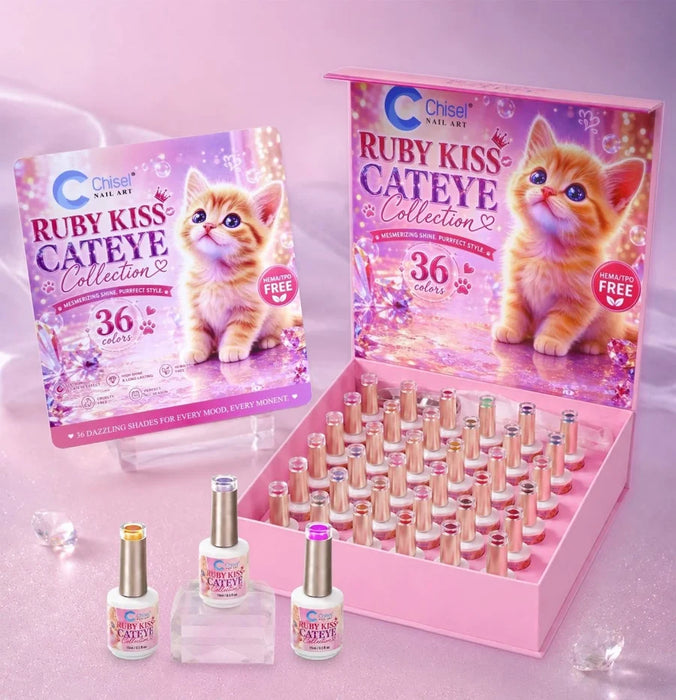 Chisel Ruby Kiss Cat Eye Gel 0.5oz, KIT (36 Colors)