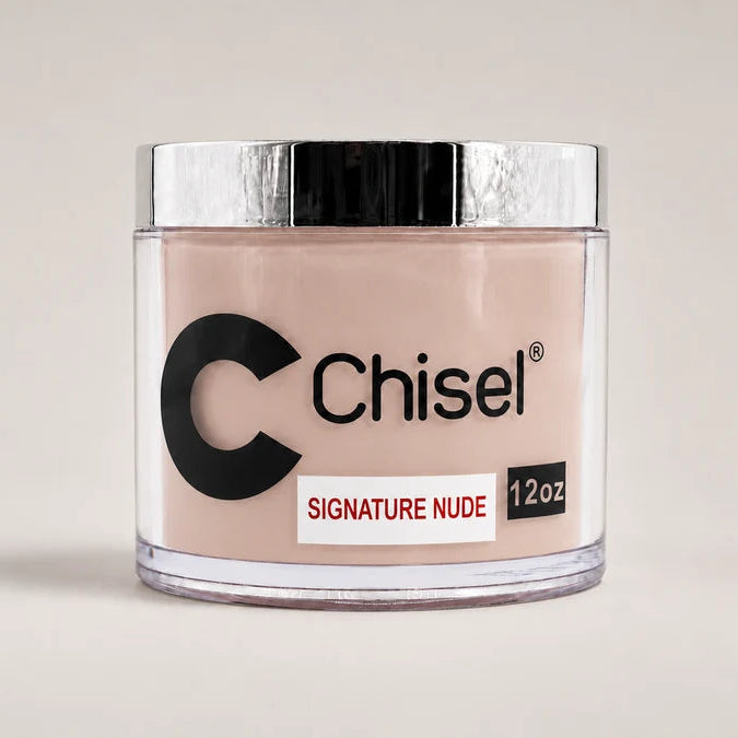Chisel 2in1 Acrylic/Dipping Powder Refill 12oz, SIGNATURE NUDE (Pk: 60 pcs/case)