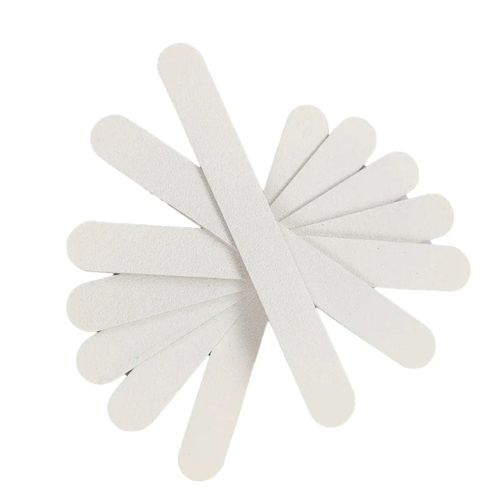Cre8tion Disposable Mini Nail File Wood Center White, Grit 80/80, CASE (Pk: 100 packs/case)