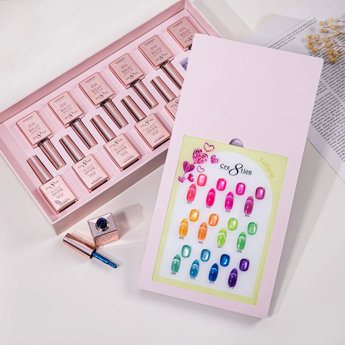Cre8tion Cat Eye Kit - LOLLIPOPS (12 colors), (Pk: 15 kit/case) Collection