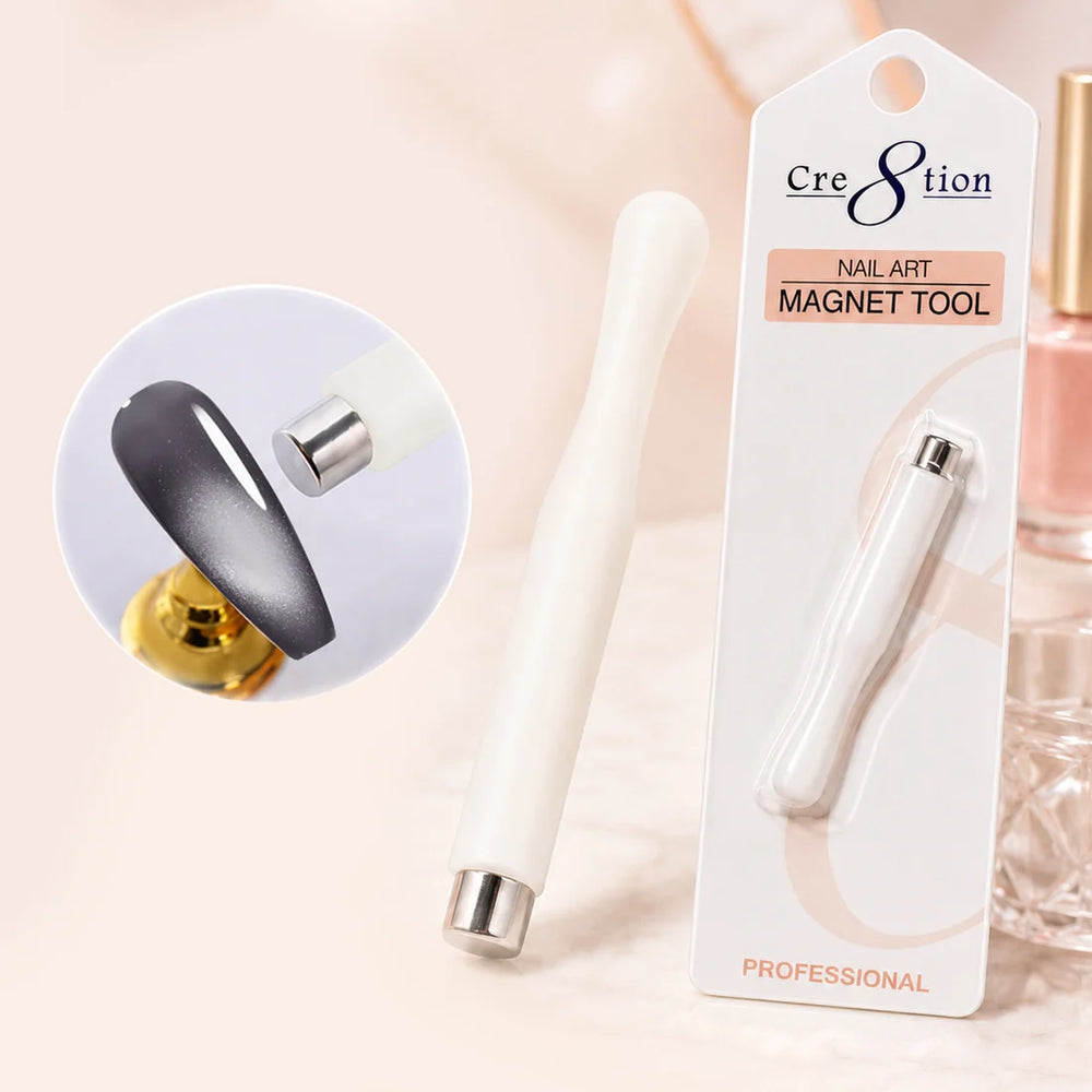 Cre8tion Nail Art - Magnet Tool, Cat Eye Round Shape Magnet, WHITE