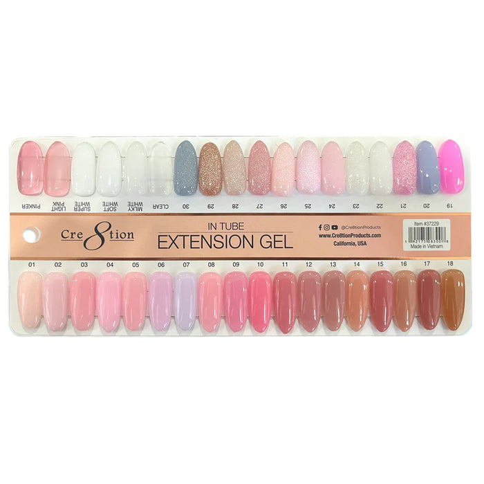Cre8tion In Tube Extension Gel 2oz, Sample tips