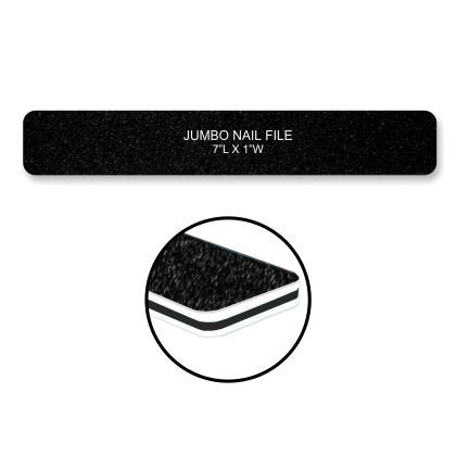 Cre8tion Nail Files JUMBO BLACK Sand, Grit 60/60 (Pk: 50 pcs/pack, 30 packs/case)