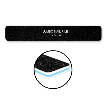 Cre8tion Nail Files JUMBO BLACK Sand, Grit 80/80, 07006 (Packing: 50 pcs/pack, 30 packs/case)