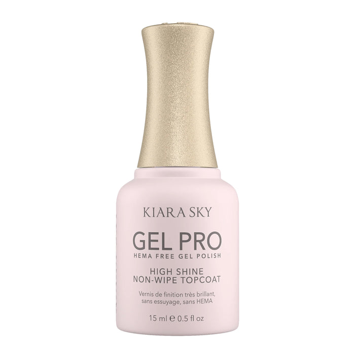Kiara Sky Gel Pro, High-Shine Non-Wipe Top Coat 0.5oz (Hema-Free)