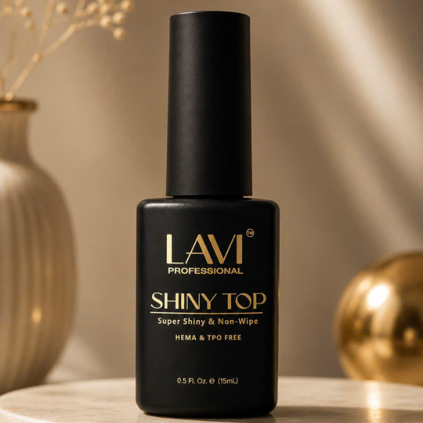 LAVI Gel 0.5oz - Shiny Top Coat with Black Cap (HEMA & TPO Free) (Pk: 216 pcs/case)