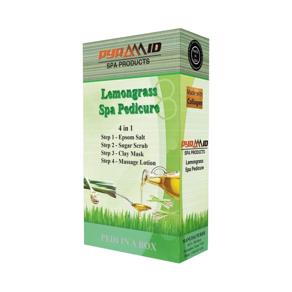 Pyramid Spa Pedicure 4in1 (Made With COLLAGEN), LEMONGRASS (Pk: 50 packs/case)