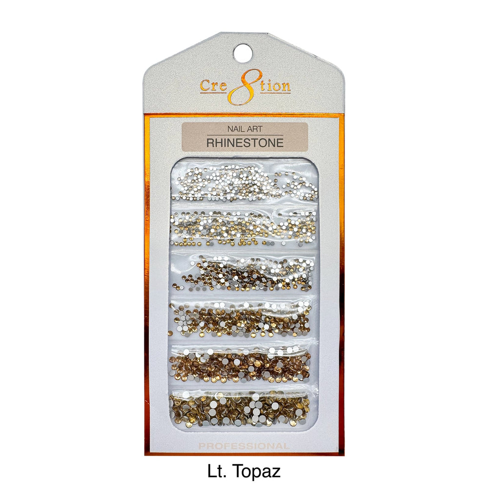 Cre8tion Rhinestone Nail Art - Light Topaz (Pk: 80 pcs/pack)