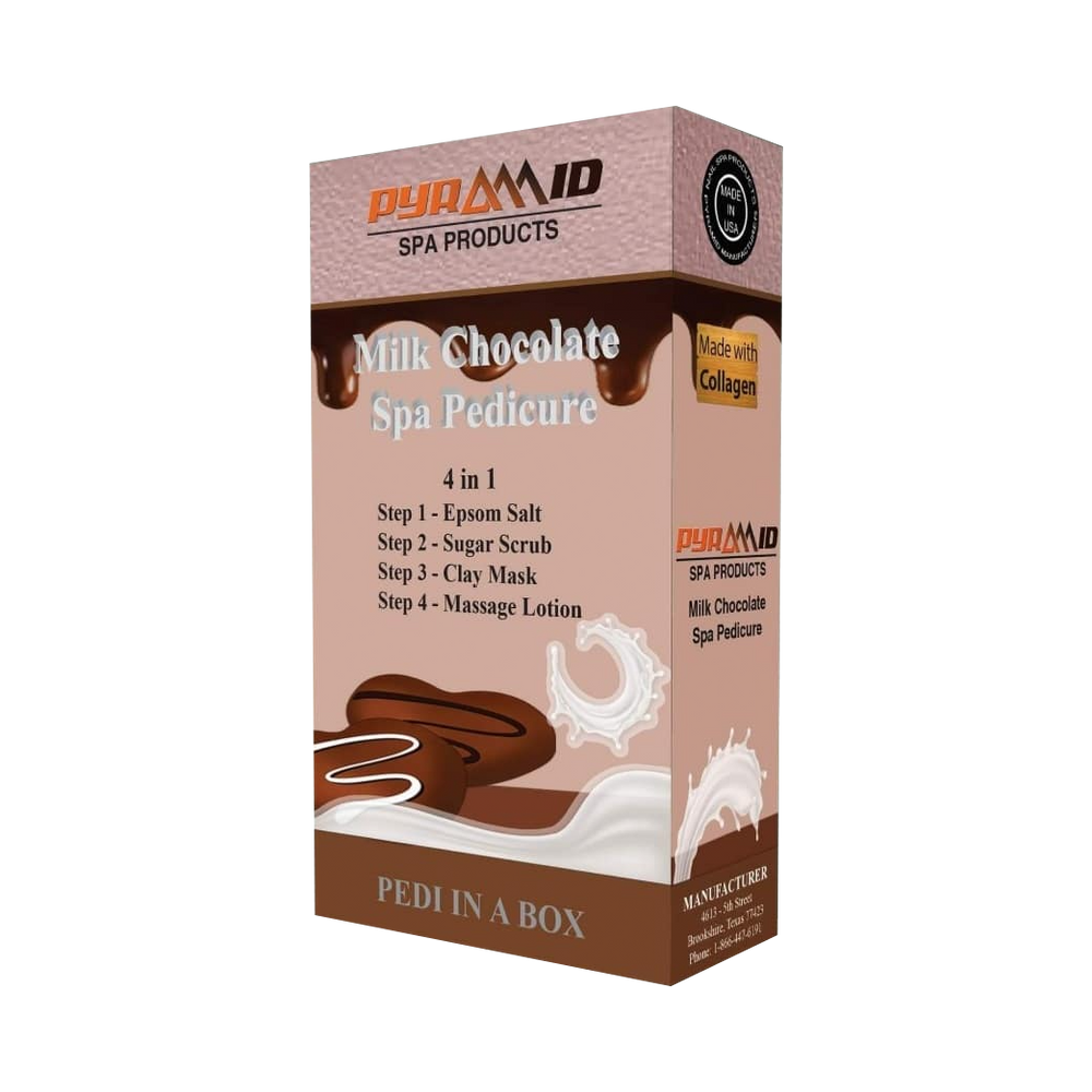 Pyramid Spa Pedicure 4in1 (Made With COLLAGEN), MILK CHOCOLATE (Pk: 50 packs/case)