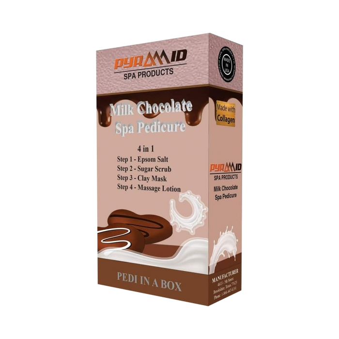 Pyramid Spa Pedicure 4in1 (Made With COLLAGEN), MILK CHOCOLATE (Pk: 50 packs/case)