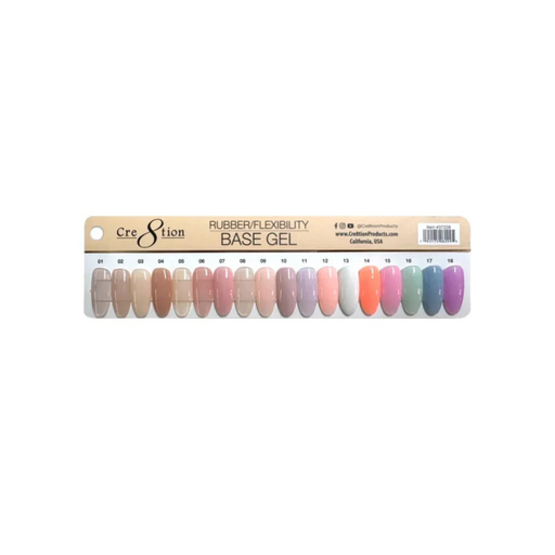 Cre8tion Gel - Rubbers/ Flexibility Base 0.5oz, Sample Tips