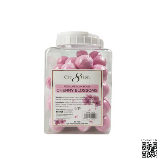 Cre8tion Pedicure Soak Bomb 30g, Cherry Blossom, CASE (Pk: 60 pcs/jar, 4 jars/case)