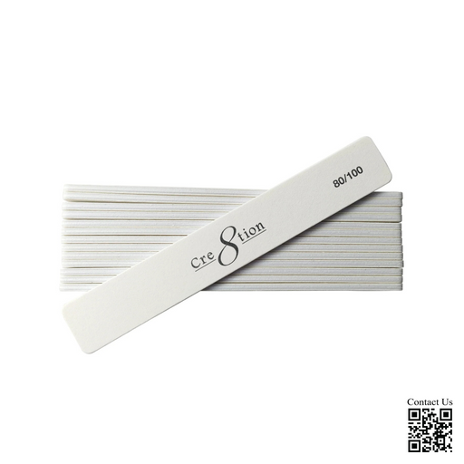 Cre8tion Premium Nail File JUMBO Zebra, Grit 180/180, CASE (Pk: 50 pcs/pack, 30 packs/case)