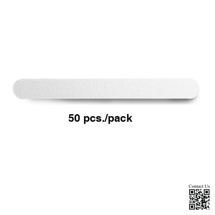 Cre8tion Disposable Mini Nail File Plastic Center White, Grit 80/100, CASE (Pk: 100 packs/case)