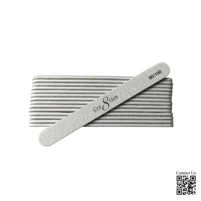 Cre8tion Premium Nail Files REGULAR ZEBRA, Grit 180/180 (Pk: 30 pcs/case)