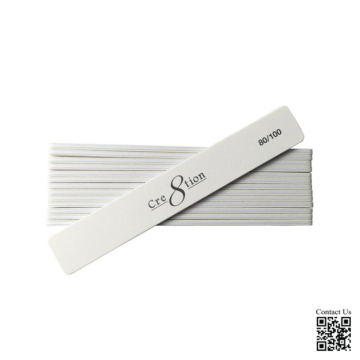 Cre8tion Premium Nail File JUMBO Zebra, Grit 80/80, CASE (Pk: 50 pcs/pack, 30 packs/case)