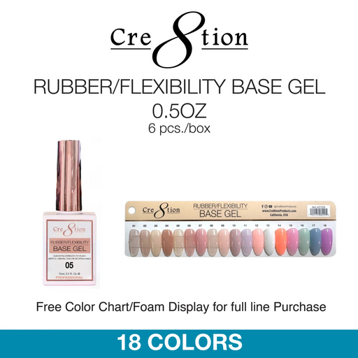 Cre8tion 0.5oz Gel - Rubbers/ Flexibility Base (18 Colors) Collection 000