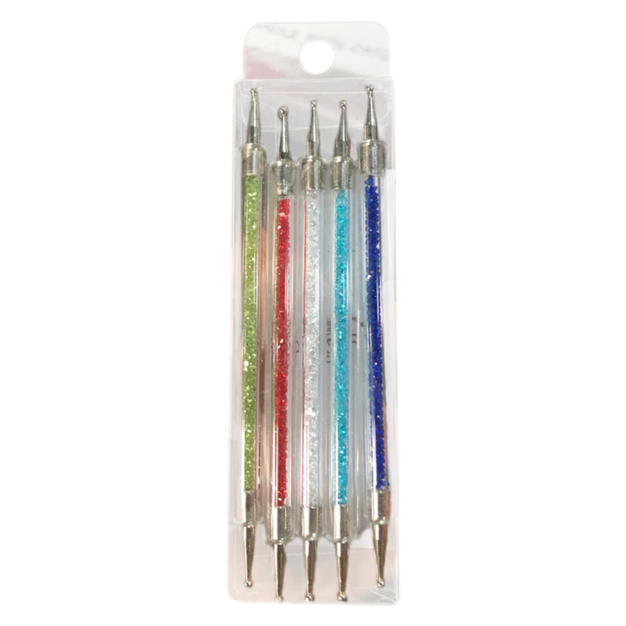 Cre8tion Nail Art Dotting Acrylic Handle Colorful Rhinestones, (Colored)