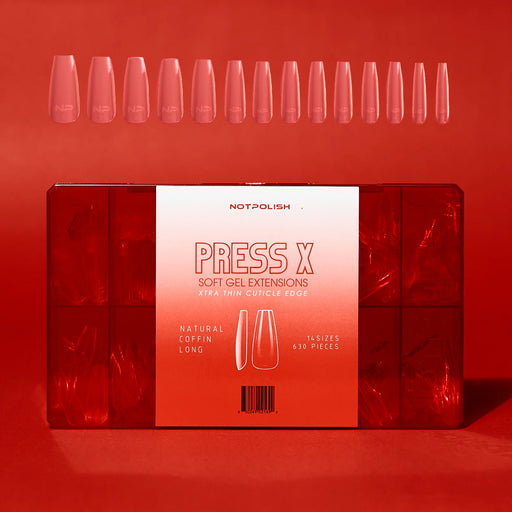 NotPolish Press X Tip BOX - Natural Coffin Long (Pk: 630 pieces/Box)