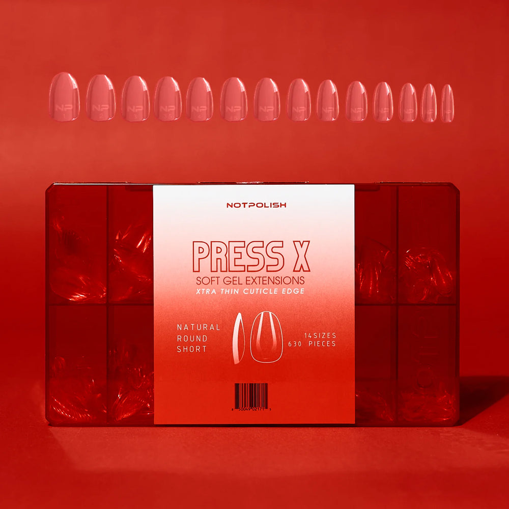 NotPolish Press X Tip BOX - Natural Round Short (Pk: 630 pieces/Box)