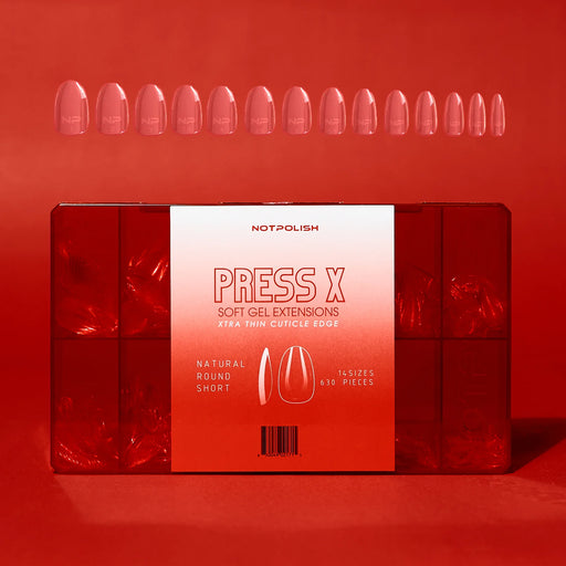 NotPolish Press X Tip BOX - Natural Round Short (Pk: 630 pieces/Box)