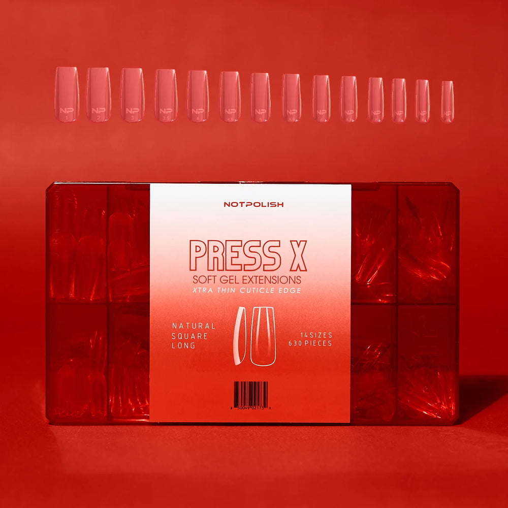 NotPolish Press X Tip BOX - Natural Square Long (Pk: 630 pieces/Box)