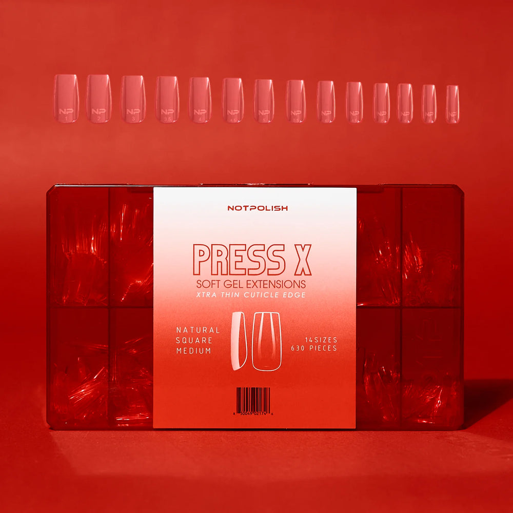 NotPolish Press X Tip BOX - Natural Square Medium (Pk: 630 pieces/Box)