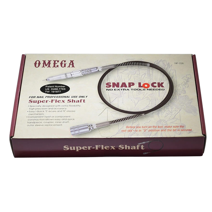 Accel / Omega Super-Flex Shaft Snap Lock Nail Drill 1/8" (PK: 40 pcs/case)