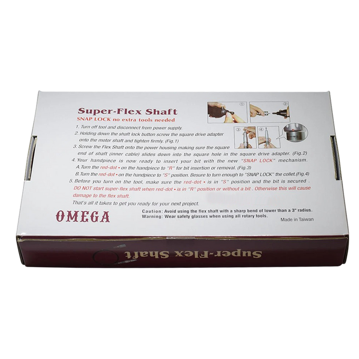 Accel / Omega Super-Flex Shaft Snap Lock Nail Drill 1/8" (PK: 40 pcs/case)