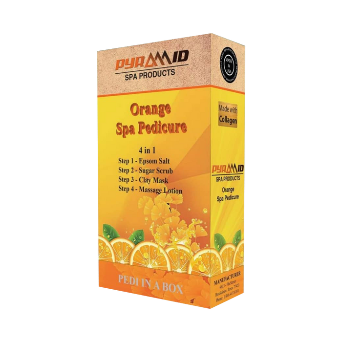 Pyramid Spa Pedicure 4in1 (Made With COLLAGEN), ORANGE (Pk: 50 packs/case)