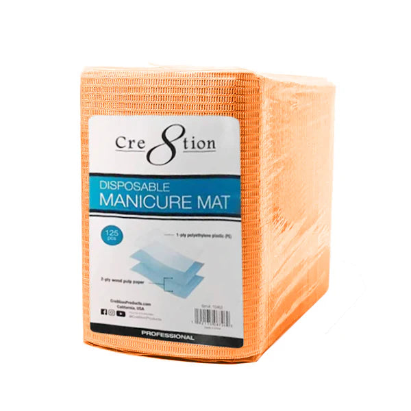 Cre8tion Disposable Manicure Mat, CASE (Pk: 125 pcs/pack, 6 packs/case)