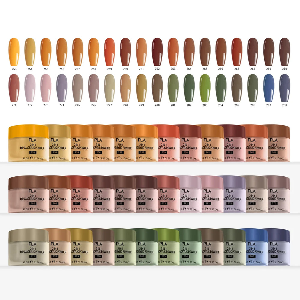 PLA 2oz FALL POWDER Collection, Set of 36 Colors (#253 - #288)