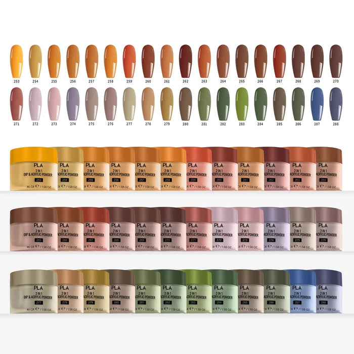 PLA 2oz FALL POWDER Collection, Set of 36 Colors (#253 - #288)