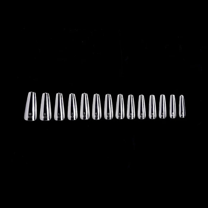 iGel PRO-X Soft Gel Nail Tips 15, Natural Coffin Long (Pk: 600 pcs/box)