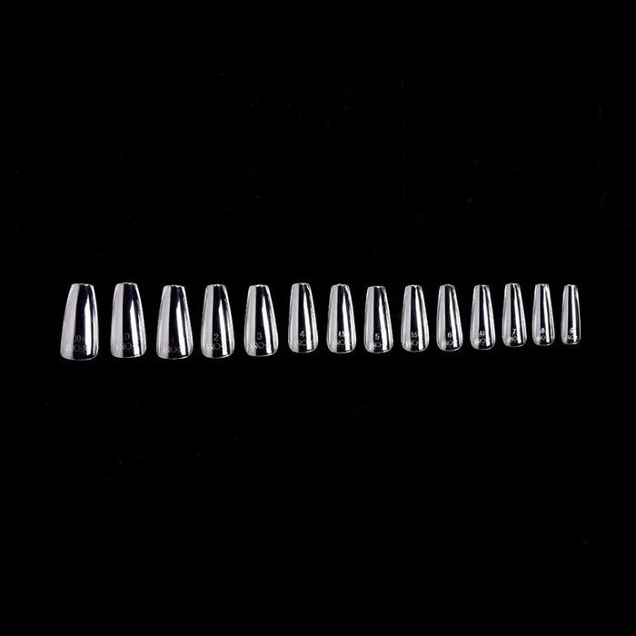 iGel PRO-X Soft Gel Nail Tips 14, Natural Coffin Medium (Pk: 600 pcs/box)