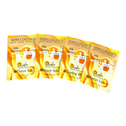 Posh Deluxe Pedicure Kit 4in1, CASE, MILK & HONEY (Pk: 50 kits/case)