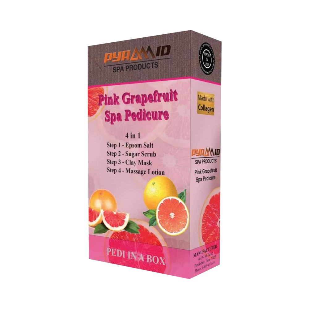 Pyramid Spa Pedicure 4in1 (Made With COLLAGEN), PINK GRAPEFRUIT (Pk: 50 packs/case)