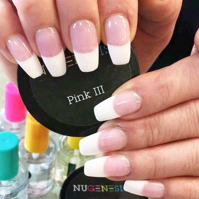 Nugenesis Dipping Powder, Pink & White Collection, PINK III, 1.5oz