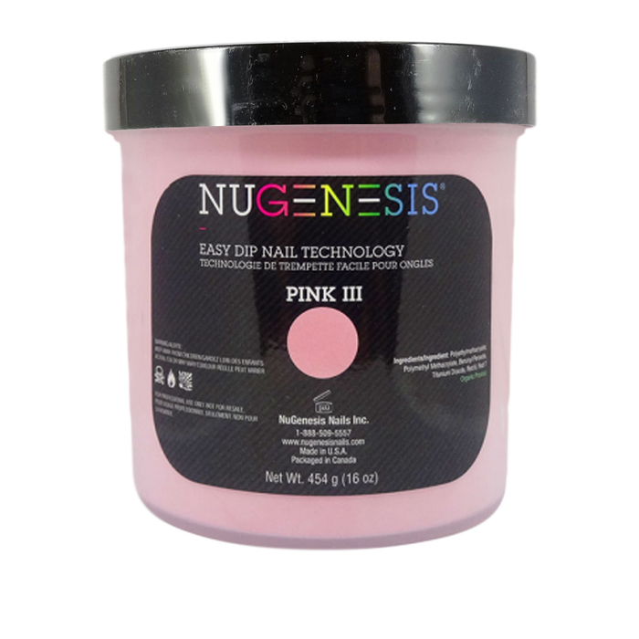 Nugenesis Dipping Powder, Pink & White Collection, PINK III, 16oz