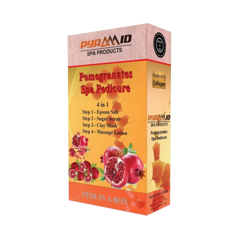 Pyramid Spa Pedicure 4in1 (Made With COLLAGEN), POMEGRANATES (Pk: 50 packs/case)