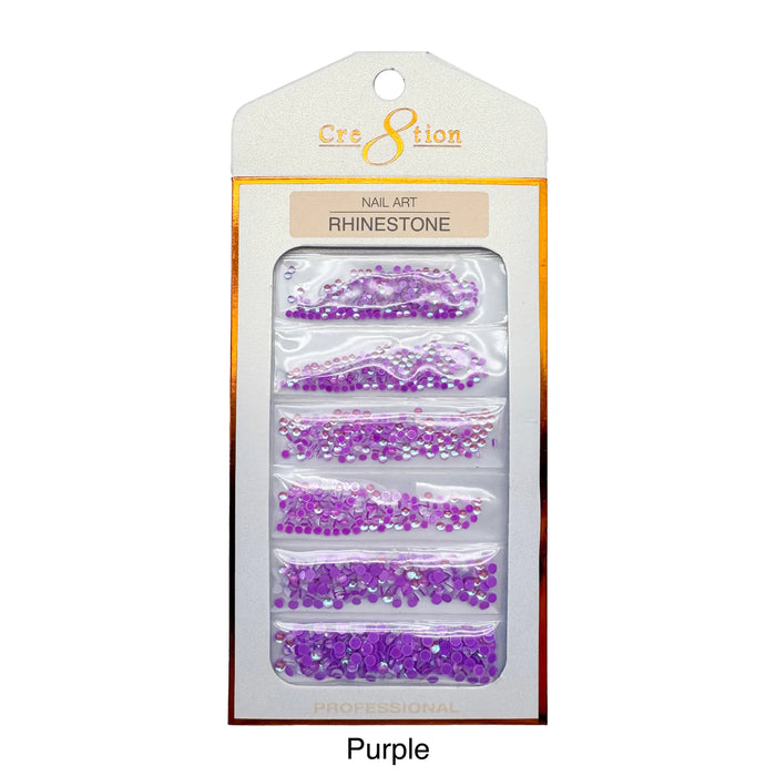 Cre8tion Opalite Nail Art - Purple (Pk: 80 pcs/pack)